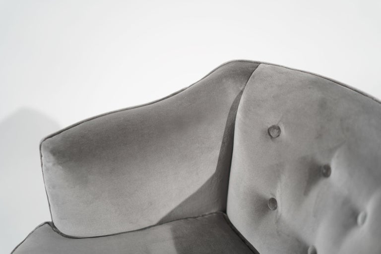 Edward Wormley for Dunbar Swivel Chairs in Grey Alpaca Velvet, C. 1950s