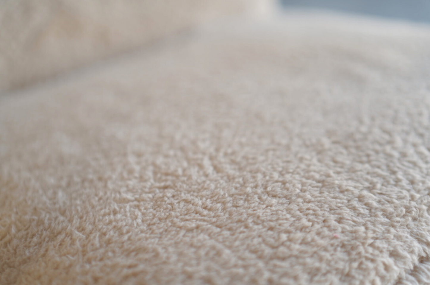 Sculpted Cherry Wood and Teddy Wool Lounge Chairs, Italy, C. 1950s