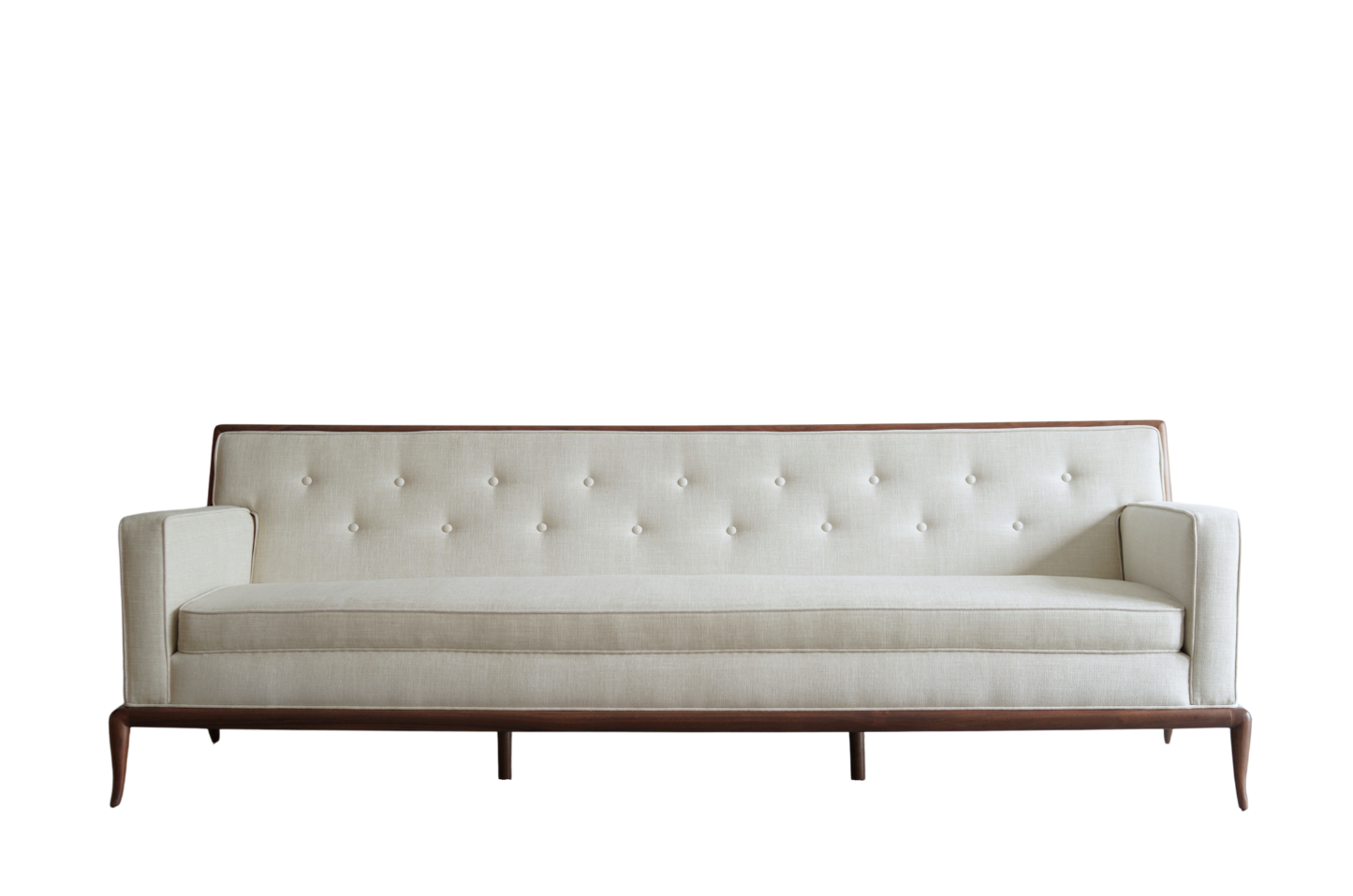 T.H. Robsjohn-Gibbings Walnut Framework Sofa, C. 1950s