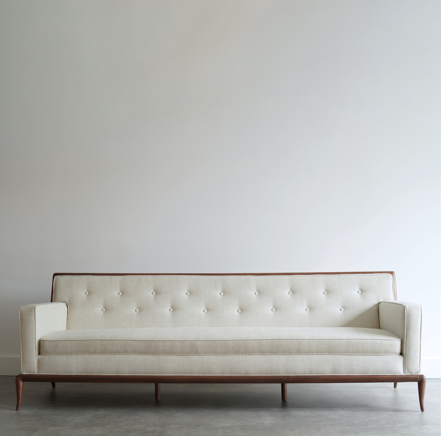 T.H. Robsjohn-Gibbings Walnut Framework Sofa, C. 1950s