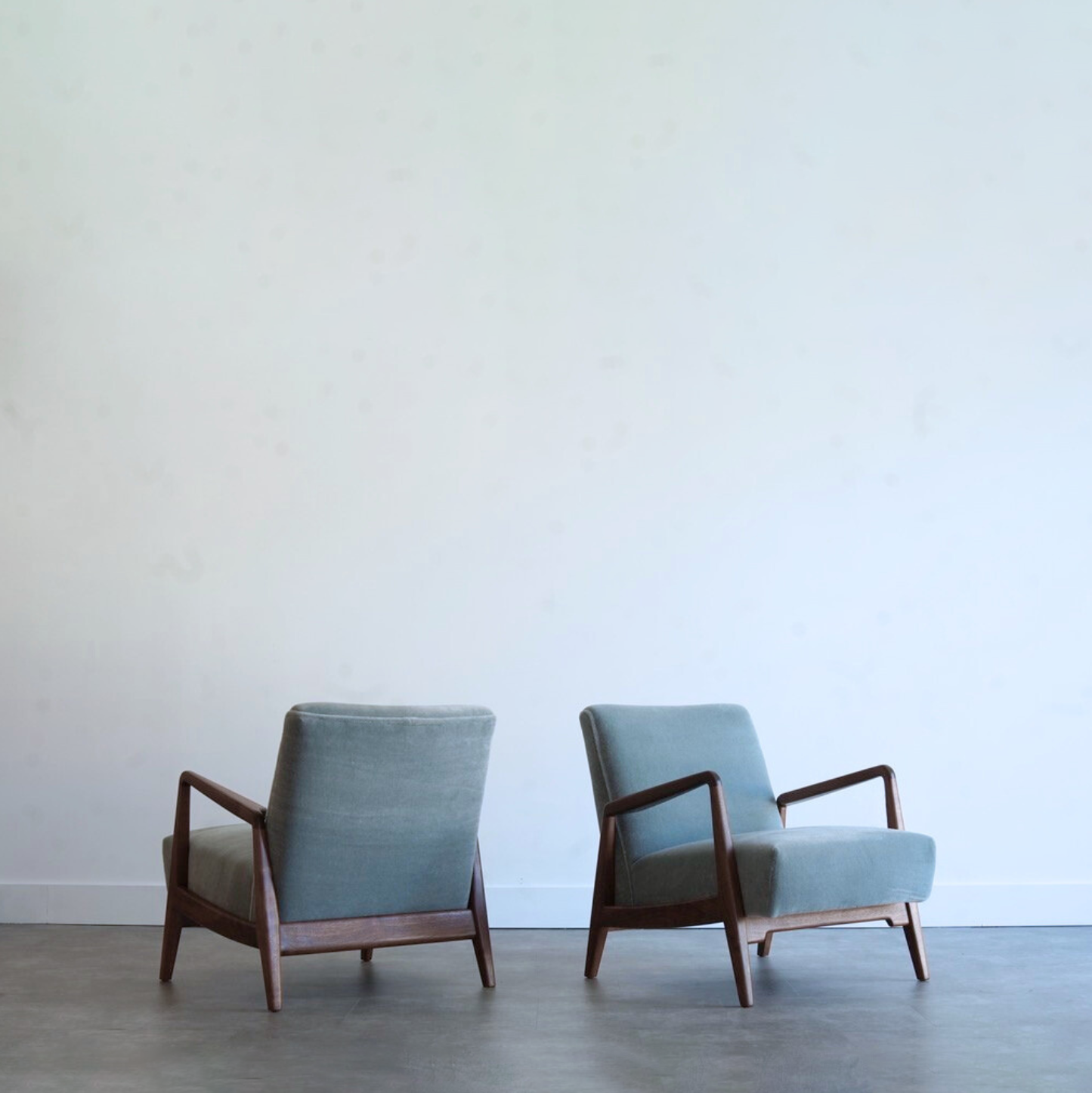 Walnut Lounge Chairs by Jens Risom, C. 1950s