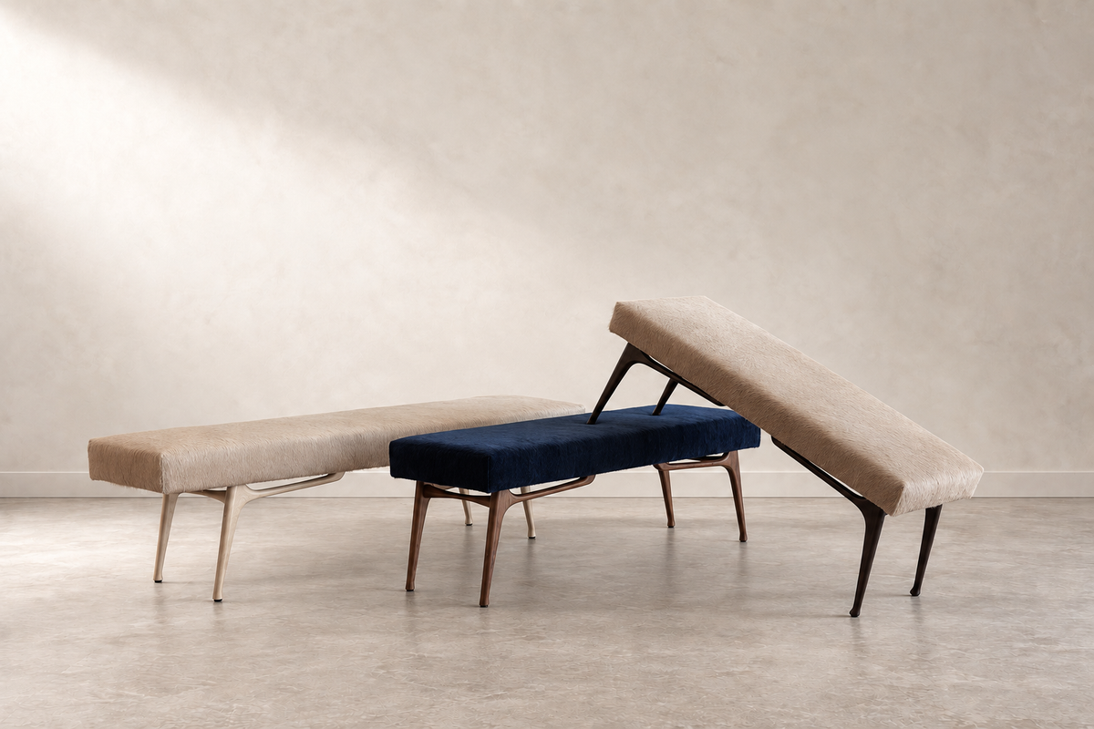 Sculptural ICO Bench Series 72 in White Oak