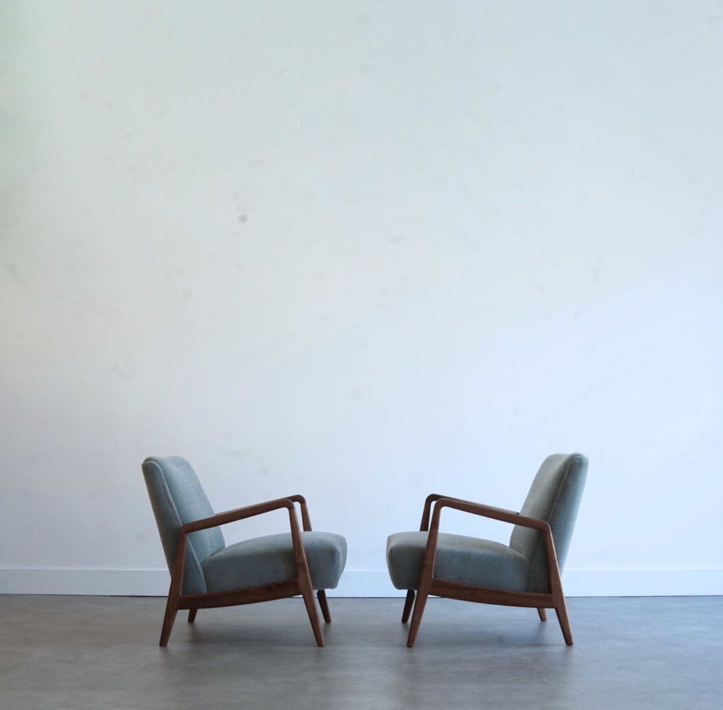 Walnut Lounge Chairs by Jens Risom, C. 1950s