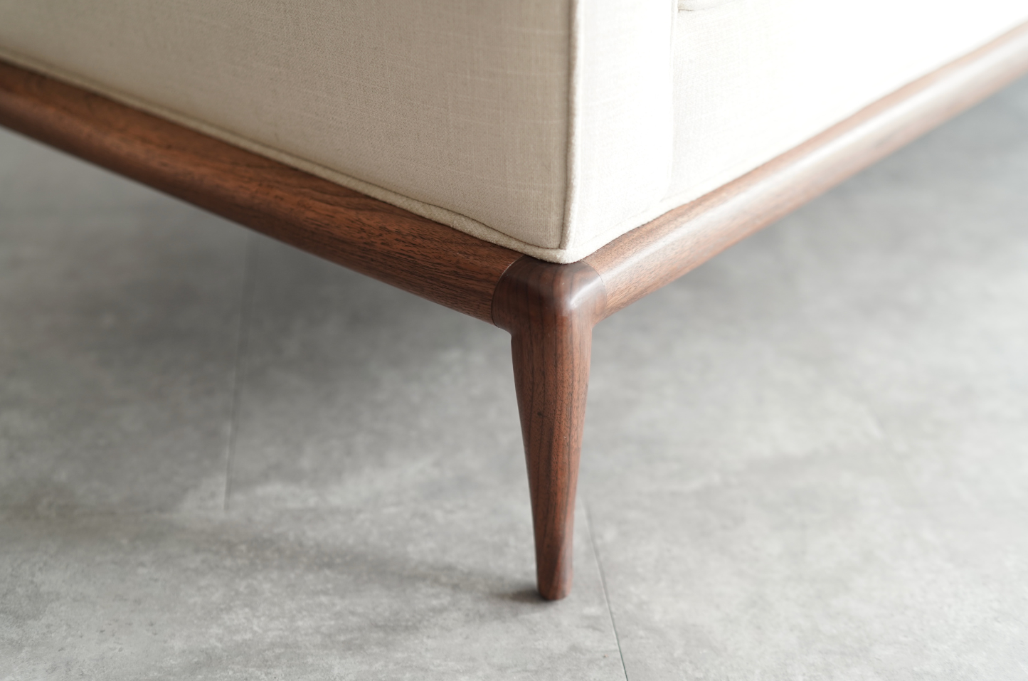 T.H. Robsjohn-Gibbings Walnut Framework Sofa, C. 1950s