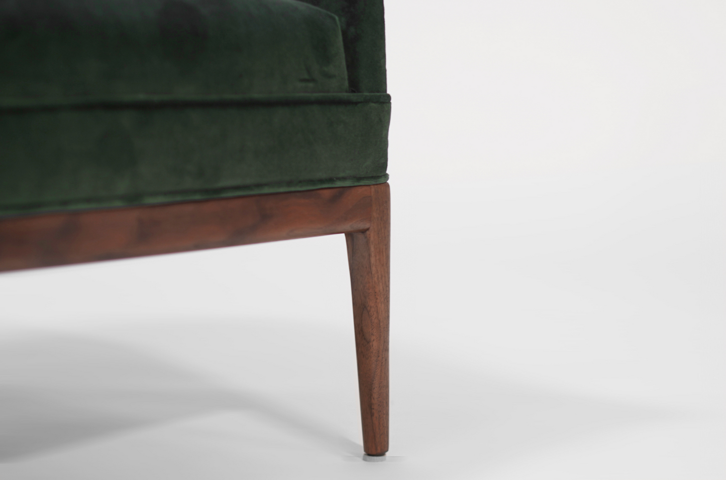 Mid-Century Modern Lounge Chairs in Emerald Velvet, C. 1950s