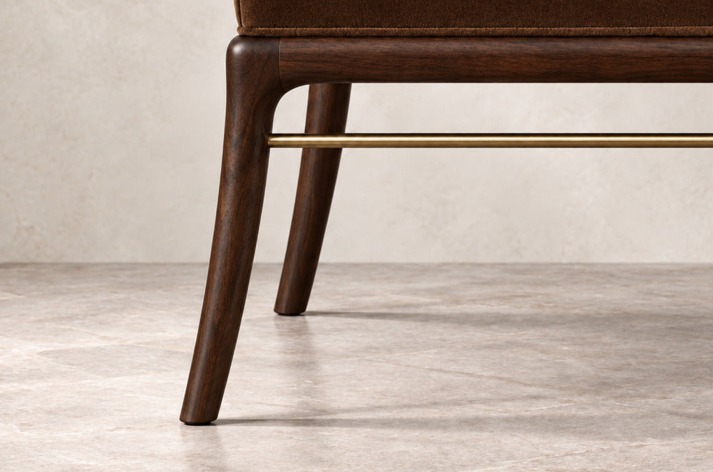 Sabre Leg Bench Series 60 in Dark Walnut