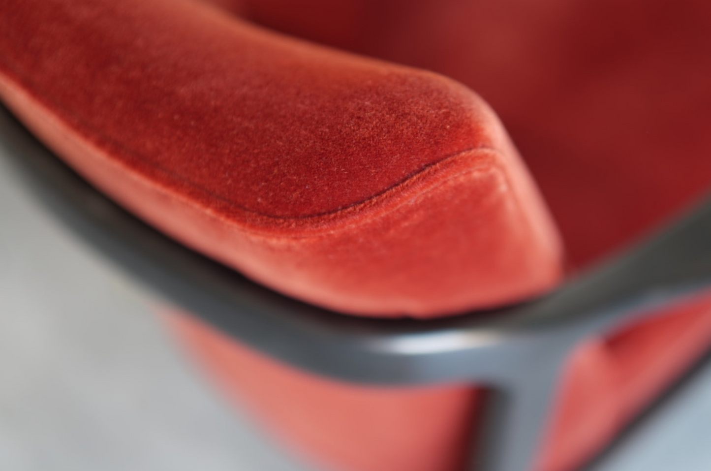 Gio Ponti Style Accent Chair and Footstool in Mohair, C. 1950s