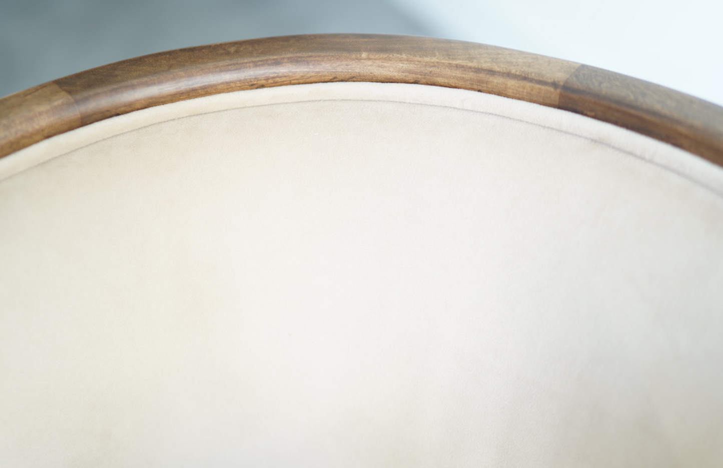 Set of Exposed Walnut Framework Barrel Lounge Chairs, C. 1950s