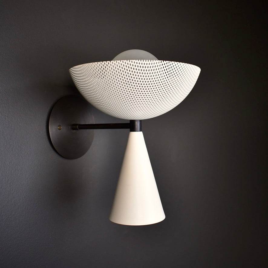 Molto Wall Sconce (Dark Bronze Enamel, Stark White)