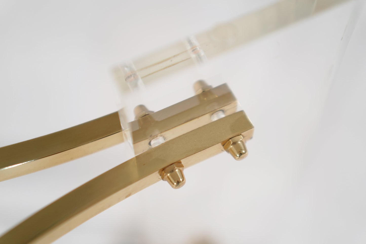 Lucite and Brass Coffee Table by Charles Hollis-Jones, C. 1970s