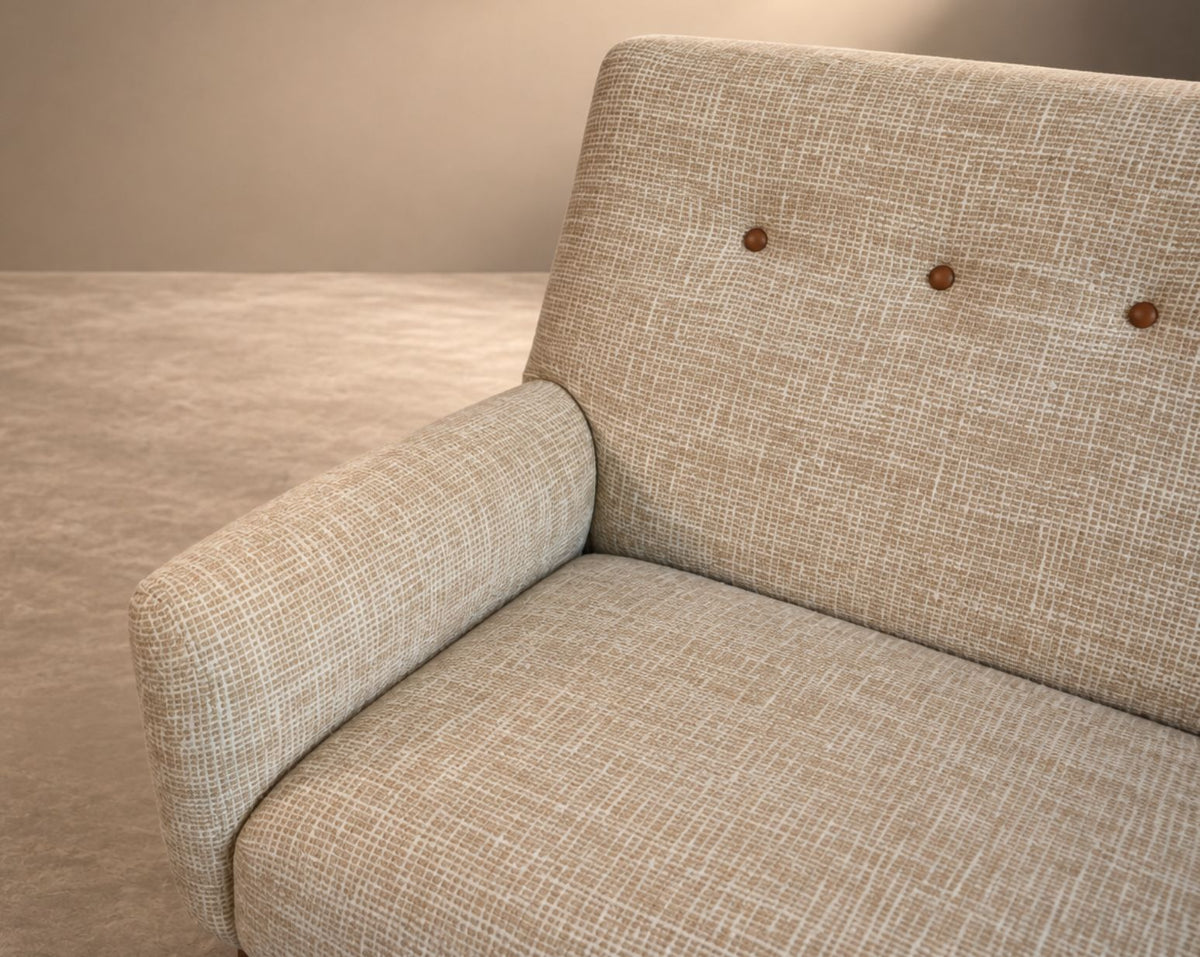 Mid-Century Modern Walnut Floating Sofa, Model U-150 by Jens Risom, circa 1950s