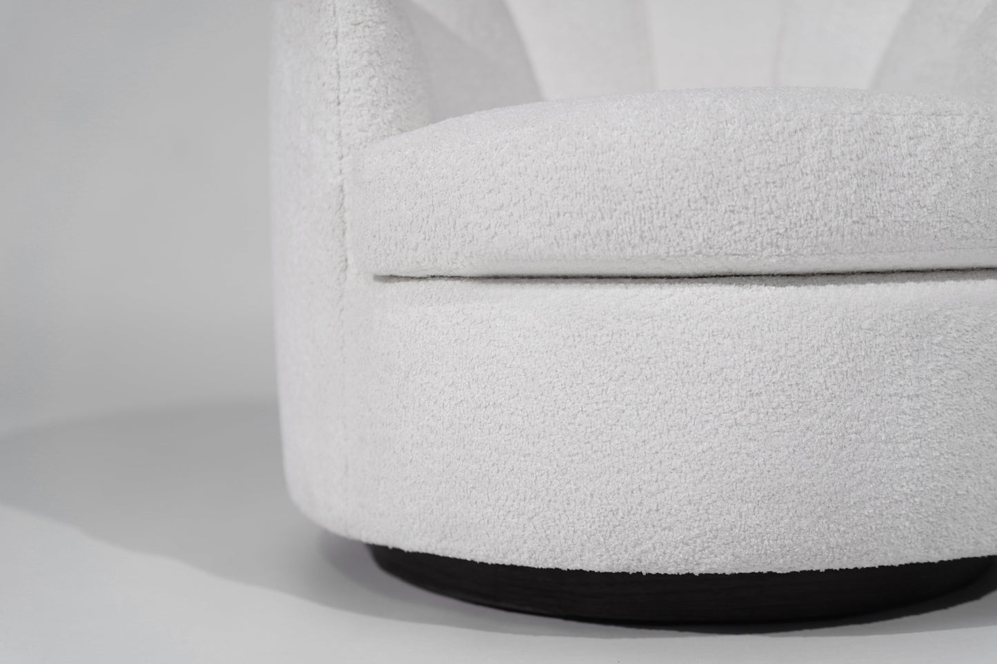 Channel Back Swivel Chairs on Dark Walnut Supports, Directional, C. 1970s