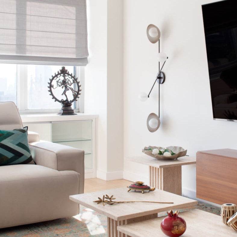 Division Wall Sconce (Smoked Oyster, Dark Bronze Enamel) — Interior by DesignbyRUCHI