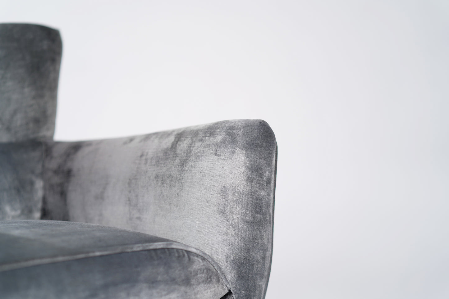 Henry Glass Swivel Chairs in Distressed Silver Velvet, C. 1950s