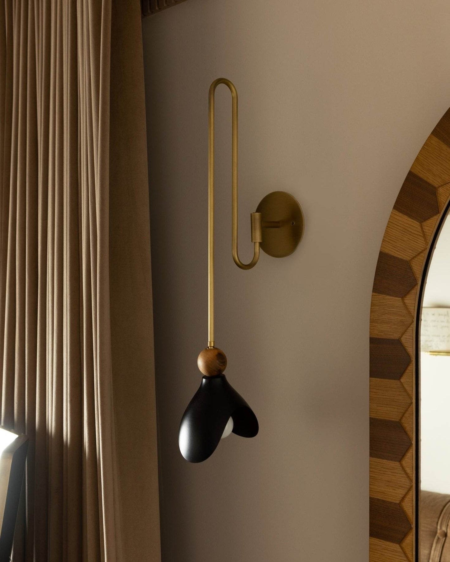 Lily (Black, Walnut, Natural Brass) — Interior by Urbanology Designs, Photo by Matti Gresham