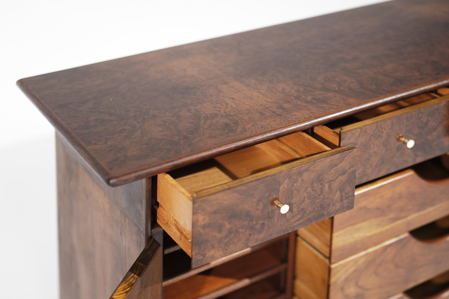 Milo Baughman for Directional Walnut Burl Credenza, C. 1960s