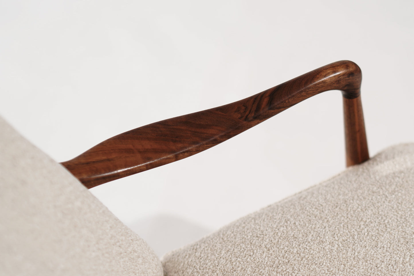 Set of Gio Ponti Style Sculpted Walnut Lounge Chairs, C. 1950s