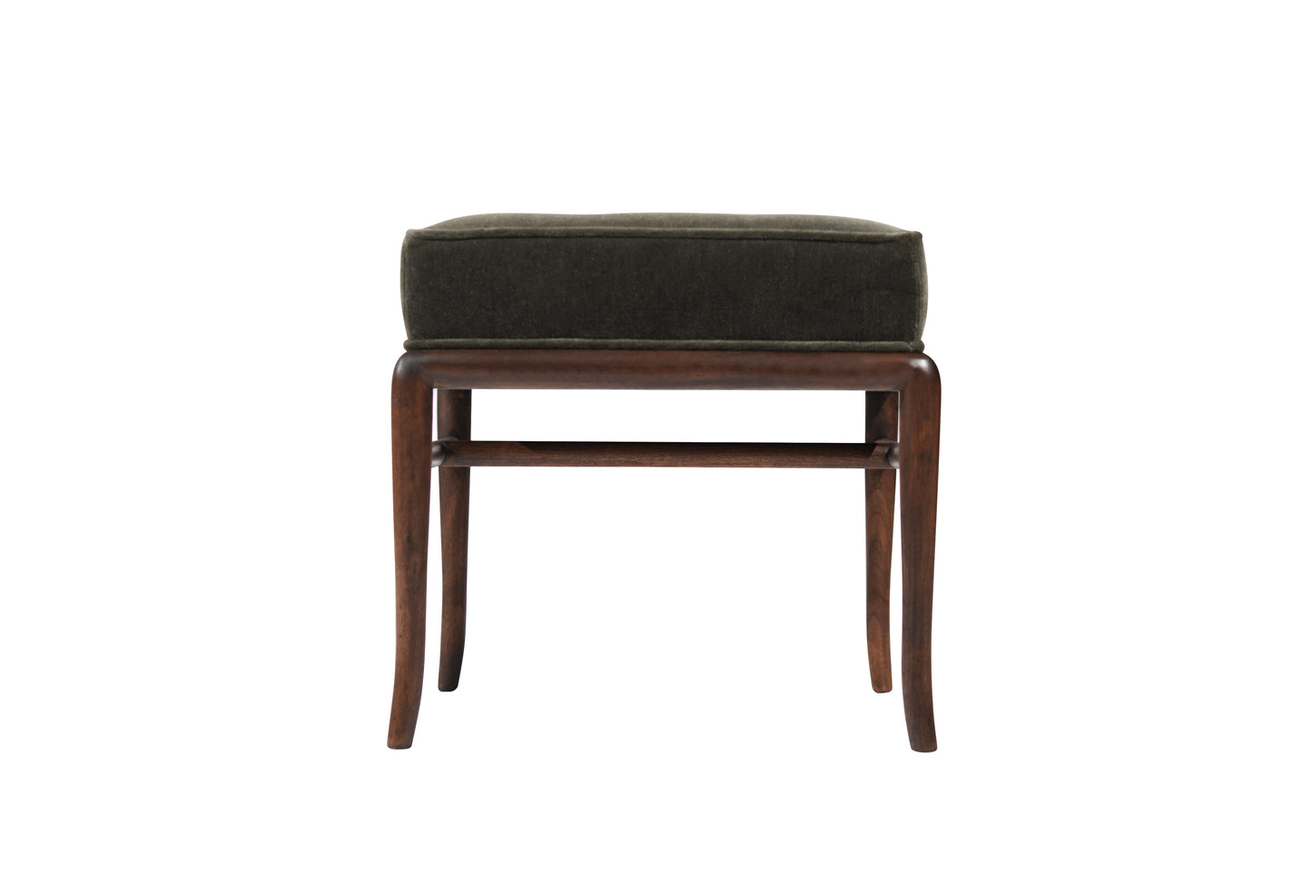Sabre Leg Walnut Stool by T.H. Robsjohn-Gibbings, C. 1950s