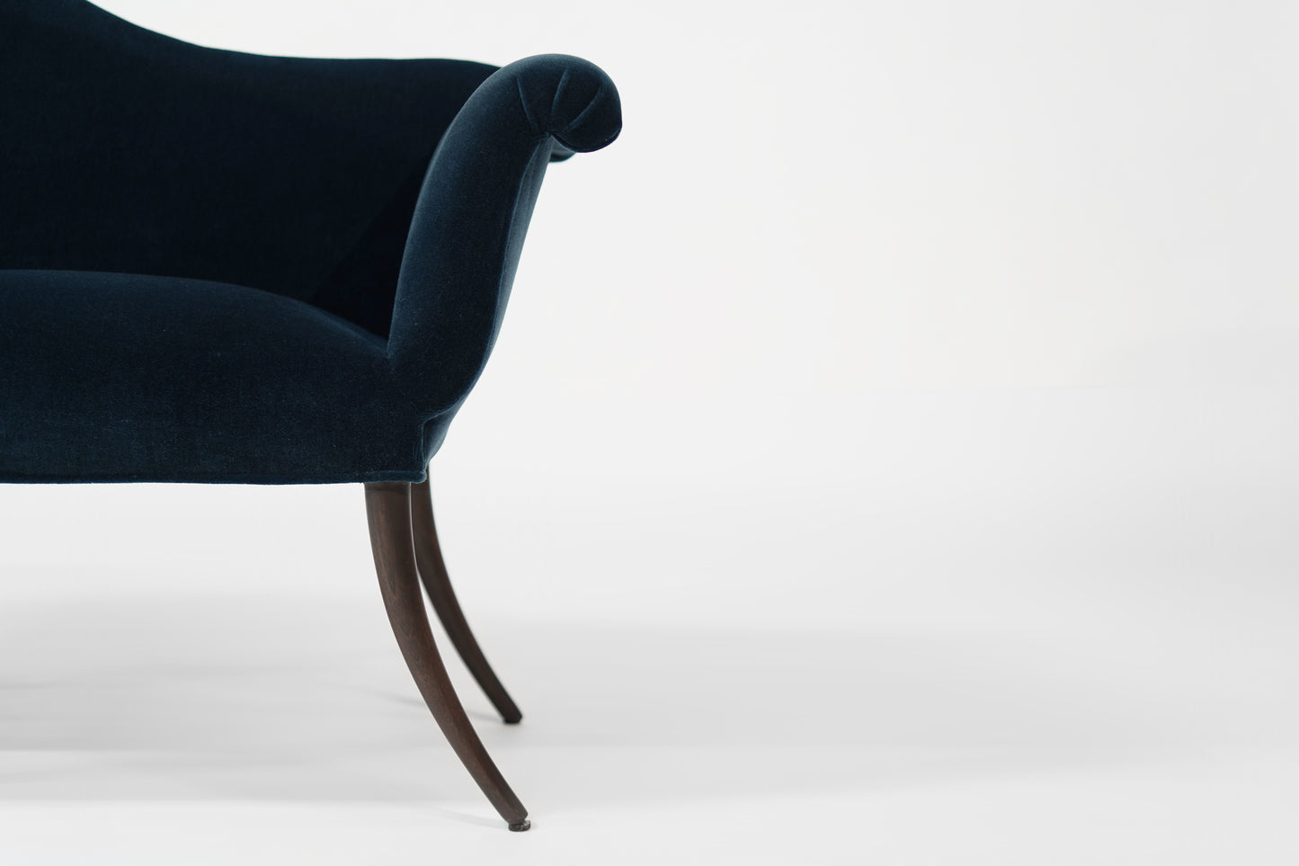 T.H. Robsjohn-Gibbings Attributed Neoclassical Style Klismos Settees, C. 1940s