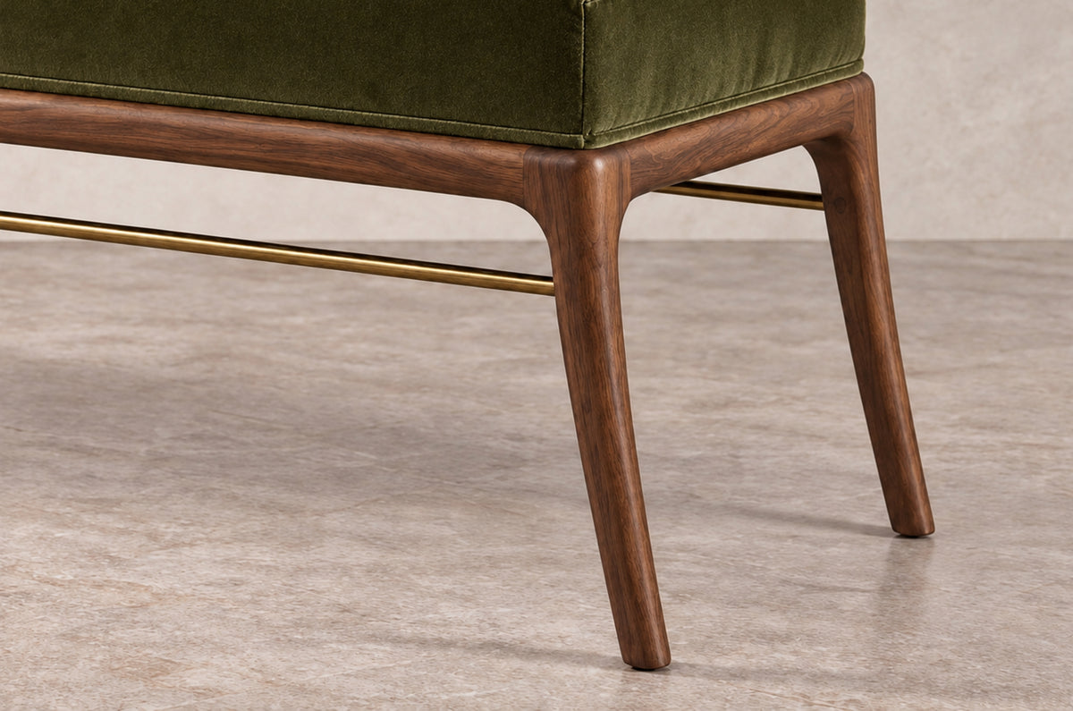 Sabre Leg Bench Series 60 in Natural Walnut
