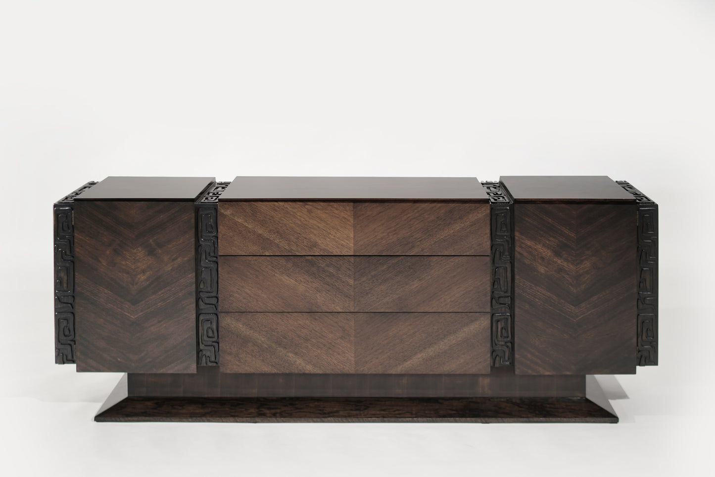 Brutalist Oak & Walnut Bookmatched Dresser, C. 1950s