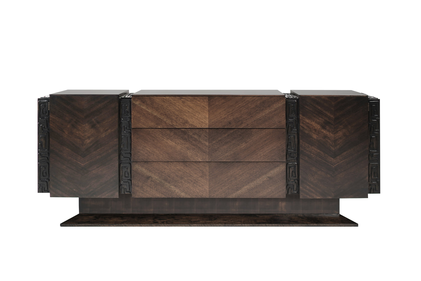 Brutalist Oak & Walnut Bookmatched Dresser, C. 1950s