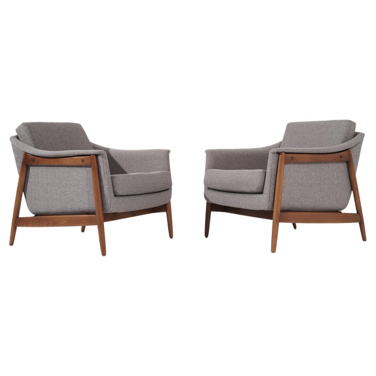 Set of Teak Lounge Chairs by Folke Ohlsson for Dux, Sweden, circa 1950s