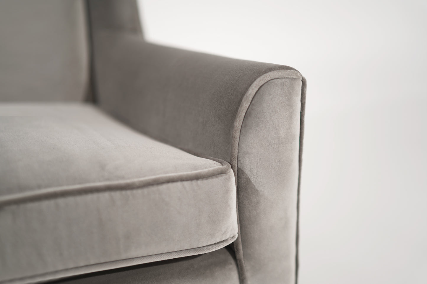 Set of Lounge Chairs in Grey Alpaca Velvet by Edward Wormley, circa 1950s