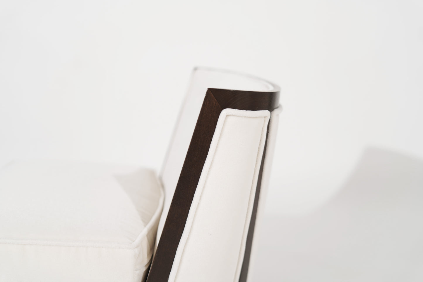 Transitional Slipper Chairs in Ivory Mohair, C. 1950s