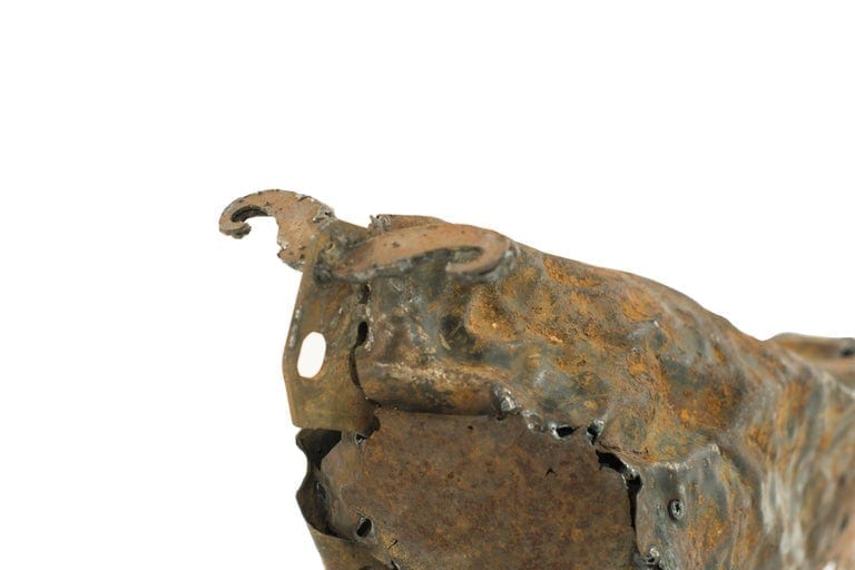Handcrafted Iron Bull Sculpture, circa 1980s