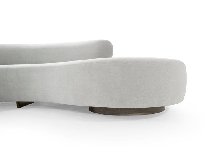 Large Scale Sofa in Grey Alpaca Velvet by Vladimir Kagan