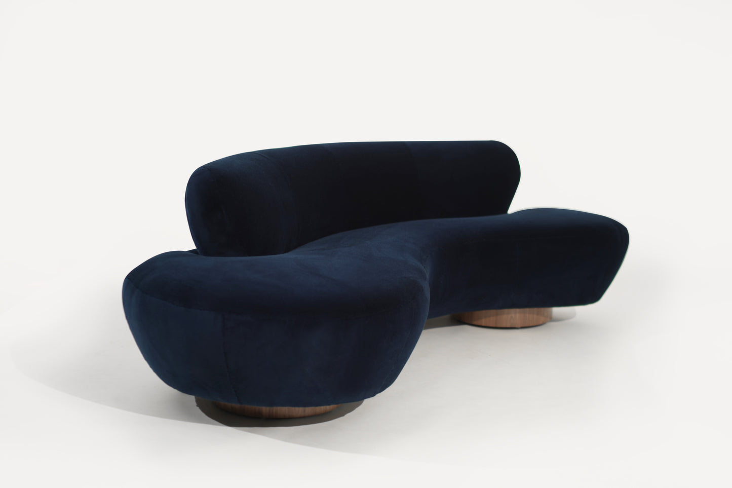 Cloud Sofa by Vladimir Kagan for Directional in Navy Blue Alpaca Velvet