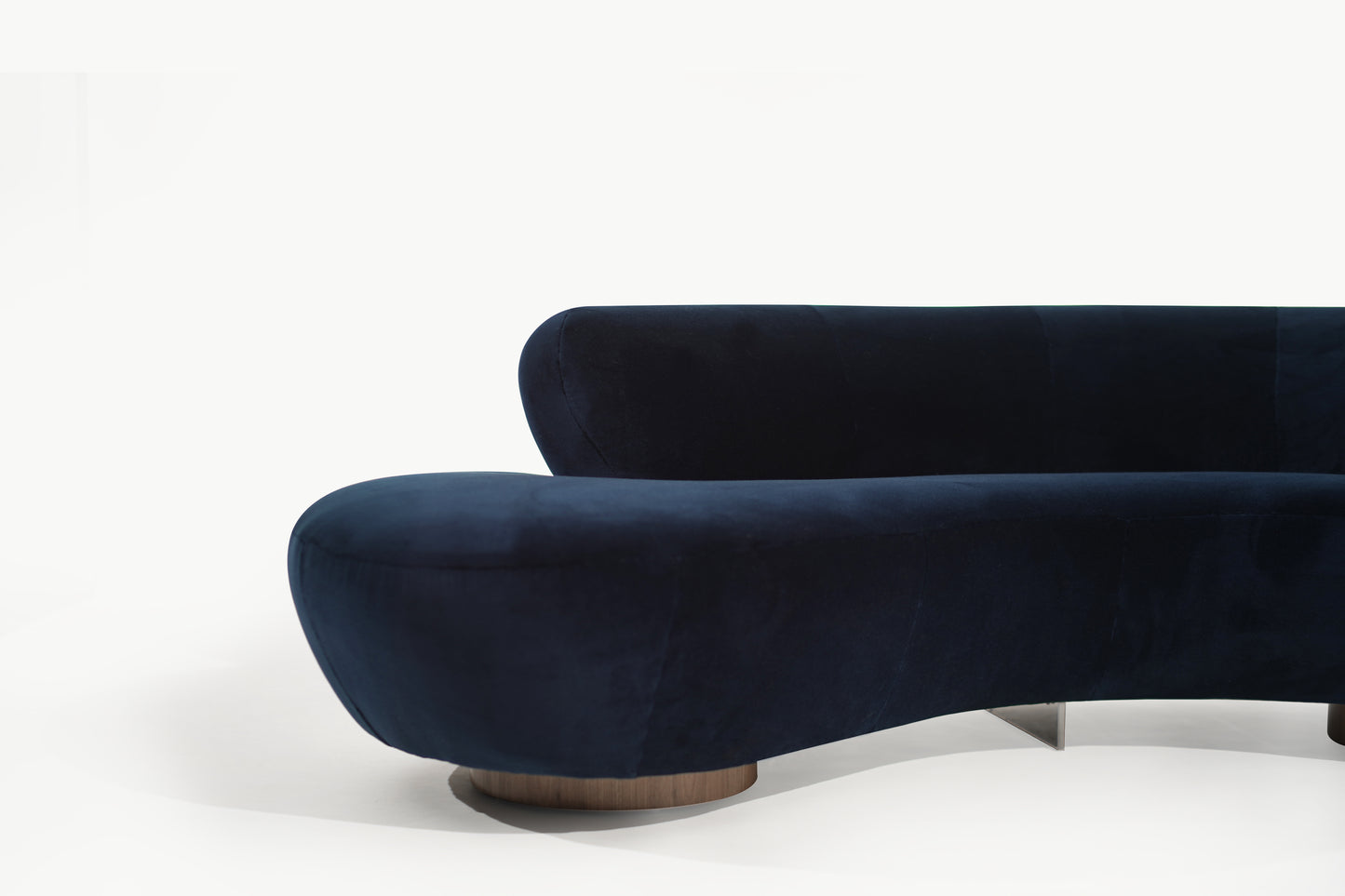 Cloud Sofa by Vladimir Kagan for Directional in Navy Blue Alpaca Velvet