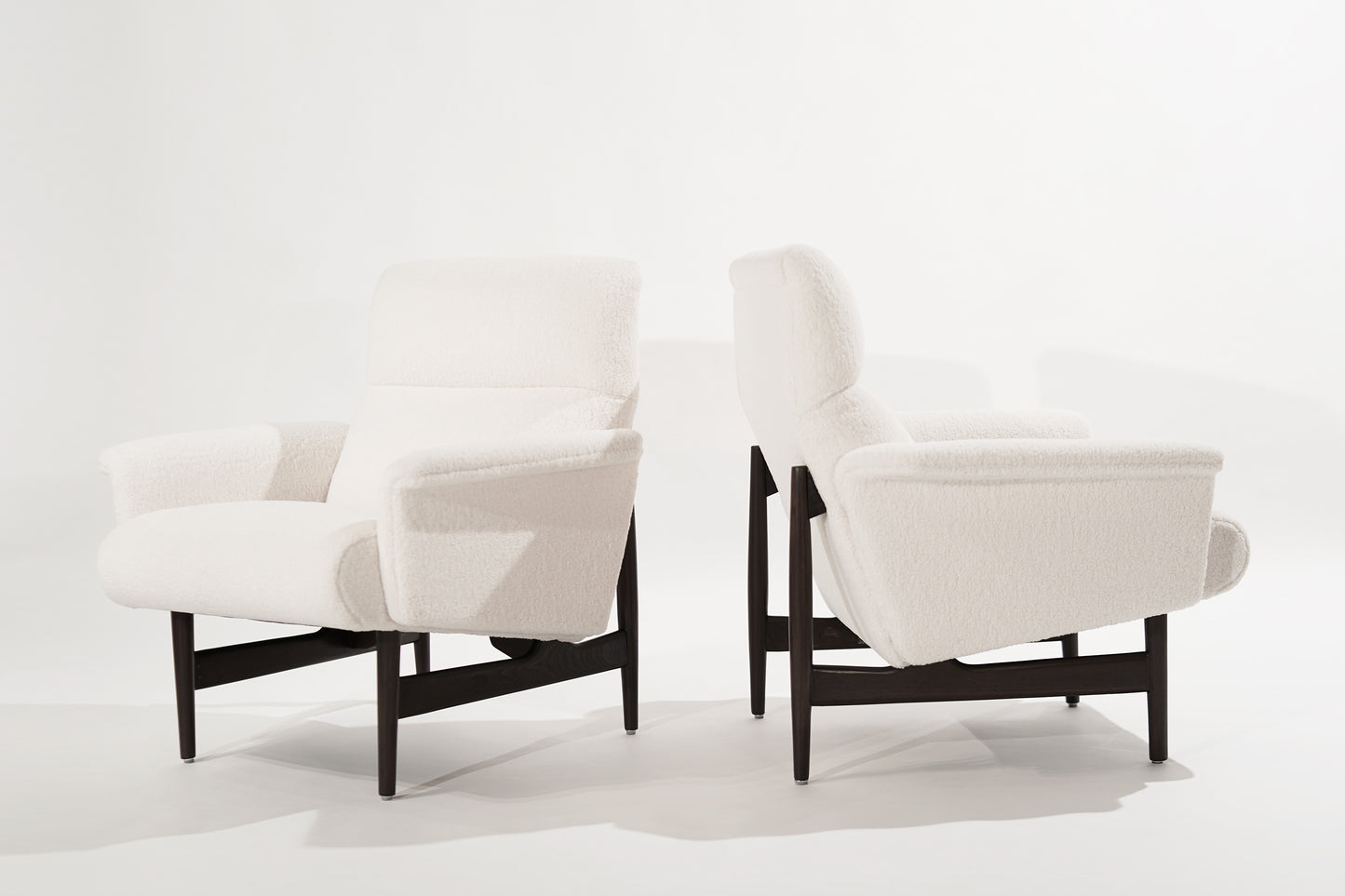 Scandinavian-Modern Lounge Chairs in Wool, 1950s