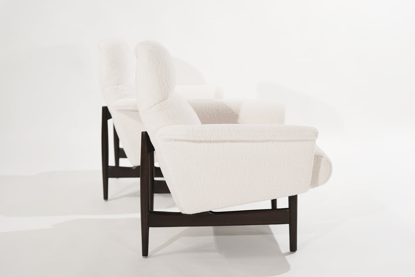 Scandinavian-Modern Lounge Chairs in Wool, 1950s