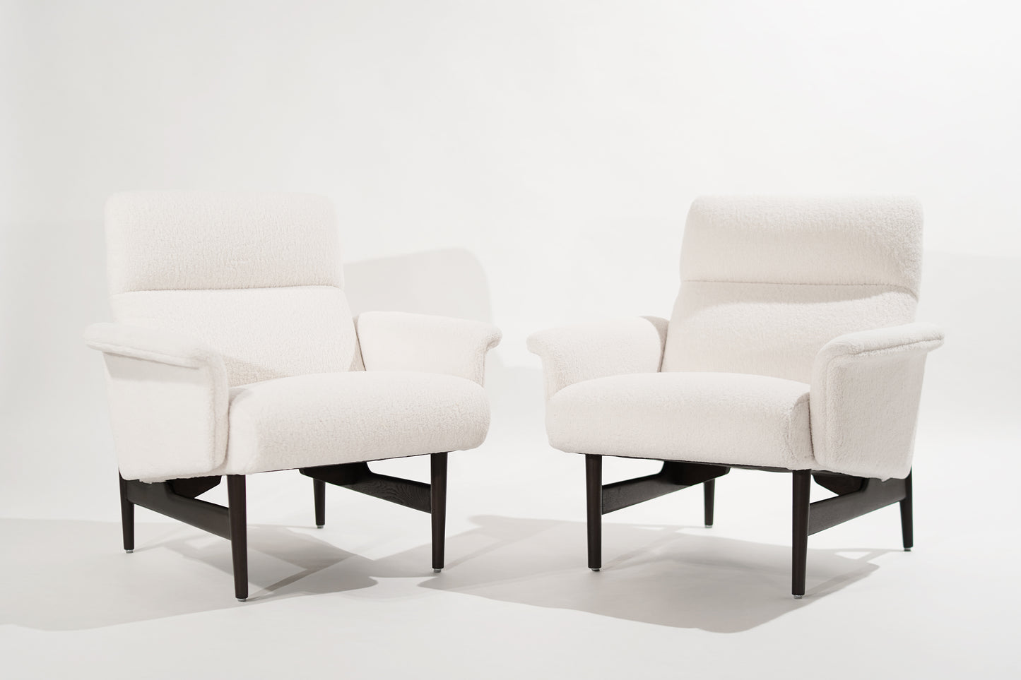 Scandinavian-Modern Lounge Chairs in Wool, 1950s