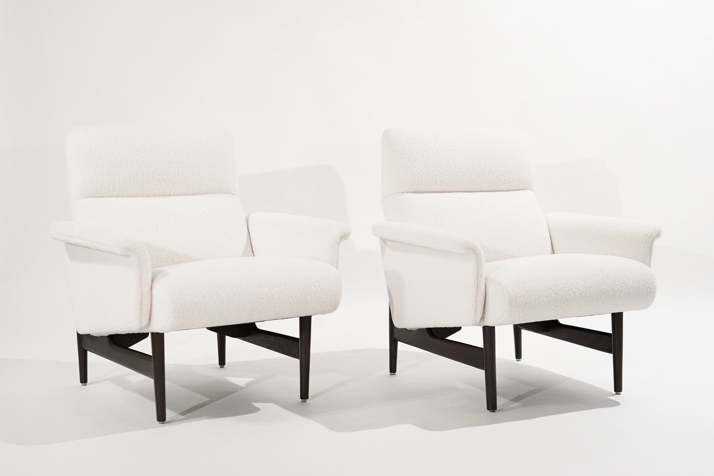 Scandinavian-Modern Lounge Chairs in Wool, 1950s