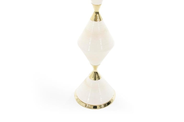 Porcelain Hourglass Table Lamps by Gerald Thurston, 1950s