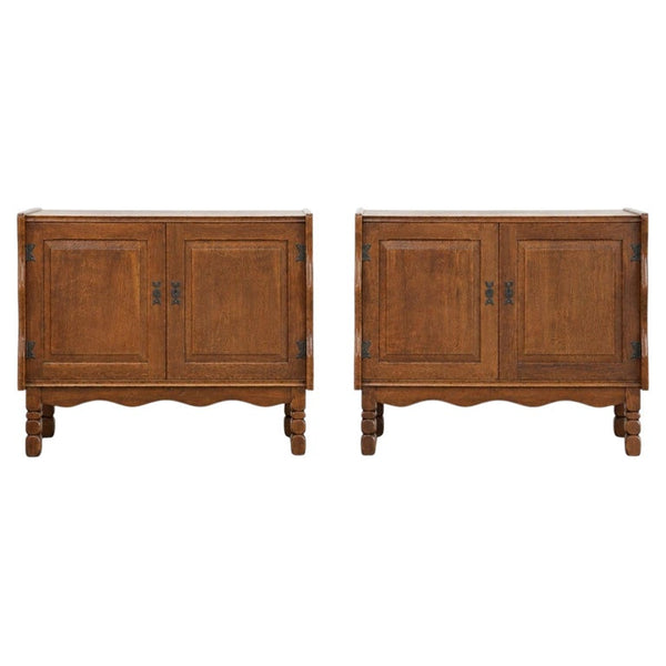 Pair of Danish Oak Cabinets Attributed to Henning Kjærnulf, Denmark, c. 1960s