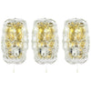 Set of Three Murano Glass and Brass Sconces, Austria, 1960s