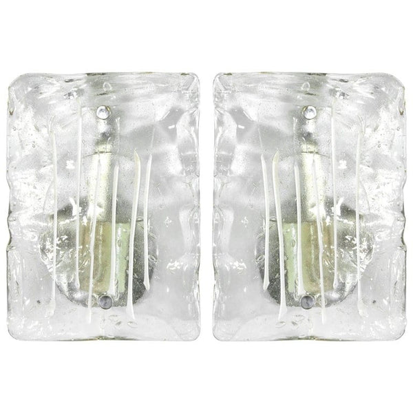 Murano Glass Ice Drip Sconces, Austria, 1960s