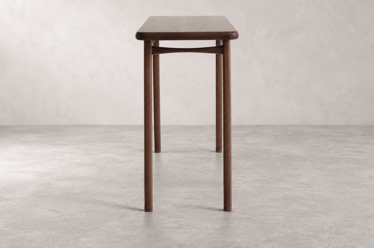 ICO Console Table — Dark Walnut Floor Sample | Ready to Ship