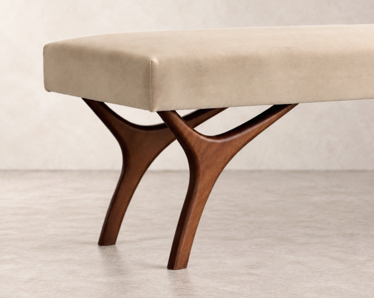Crescent Bench Series 72 in Special Walnut