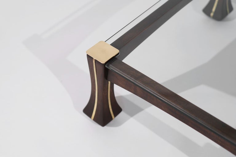 Luciano Frigerio Mahogany and Brass "Ussaro" Coffee Table, C. 1970s