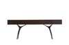 Crescent Console Table in Dark Walnut and Bronze