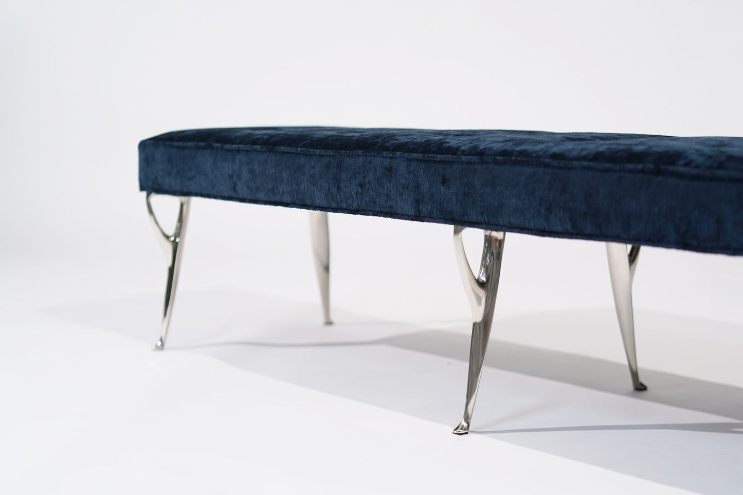 Mid Century Italian Bench in Chenille, C. 1950s