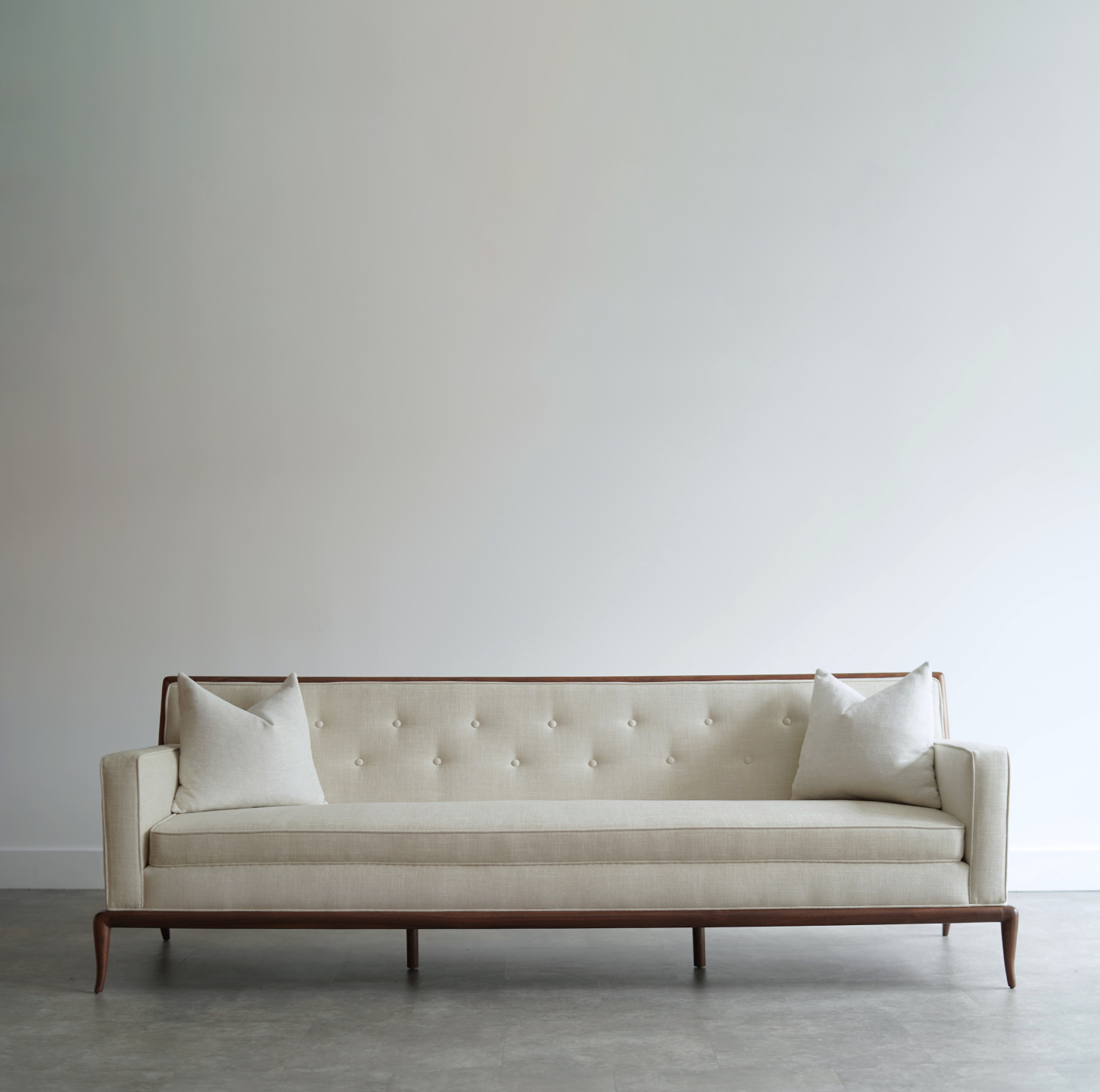 T.H. Robsjohn-Gibbings Walnut Framework Sofa, C. 1950s