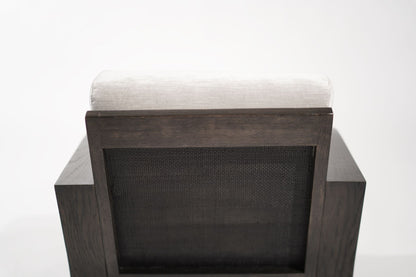 Ebonized Oak & Caning Vintage Lounge Chairs, 1970s