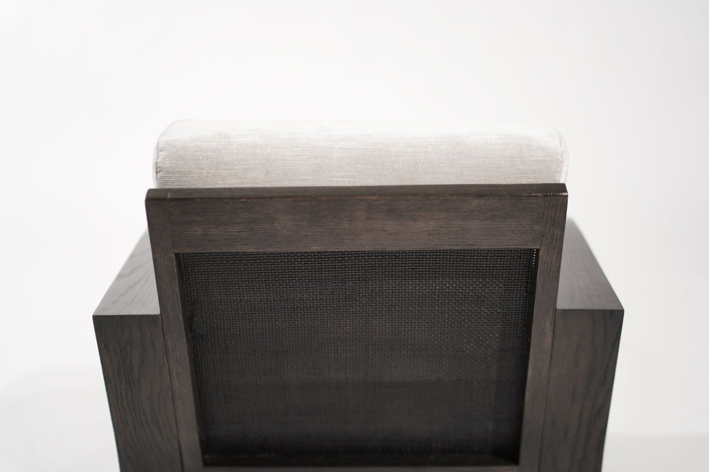 Ebonized Oak & Caning Vintage Lounge Chairs, 1970s