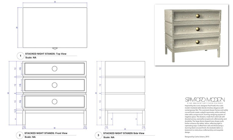 Stacked Nightstands in Black Ceruse